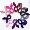 Nuovo arrivo Orecchie ragazze Velvet Bunny corda elastica dei capelli Bambino Accessori Coda di cavallo orecchie di coniglio hairbands bambini Scrunchy Hairbands