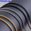 2mm Golden Black Tone Box Chain Necklace Women Fashion 316L Rostfritt stålhalsband för män Chocker smycken julklappar7955428