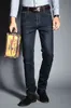 Jean chaud classique pour homme, denim extensible noir, doublure polaire, chaud d'hiver, grande taille 28-40172S