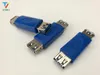 300pcs/lot Blue High Speed USB 3.0 Female-to-Female adapter Extension Dual Female-to-Female Connector