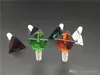 6color colorful 14.4mm 18mm male Triangle 3D Diamond Glass tobaccoi Bowl for Glass tobacco water smoking bongs pipe