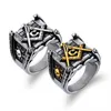 أحدث أزياء جديدة عالية الجودة للرجال الماسونية الماسونية Symble Ring Silver Gold Retro Smile Sunface Sunface Freemason Rings for Men Women