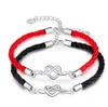 925 pure silver love intertwined Red Rope Bracelet Silver Jewelry Wholesale lettering couple jewelry wy179