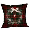 Kerstmisdecoratie Kussensloop Plaid Elk Beer Ptinted Sierkussen Covers Xams Katoen Linnen Sofa Kussen Cover Home Party Kussensloop Heet