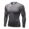 E-BAIHUI t-shirt été à manches longues fitness t-shirt séchage rapide sport course t-shirts décontracté hommes couleur unie respirant t-186j