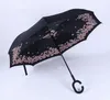 Newest Windproof Reverse Umbrella Folding Double Layer Inverted Rain Umbrella Self Stand Inside Out Rain Protection C-Hook Hands YD0339