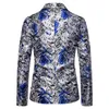 Luxe Hommes Costume Veste Floral Blazer Masculino Rose Imprimé Robe De Soirée Casual Blazer Hommes Seul Bouton Slim Fit Veste