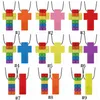 Siliconen Tanden Kettingen Baby Regenboog Bouwstenen Bijtring Speelgoed Food Grade Tandjes Toddler Infant Tand Training Molaren Hanger AYP505