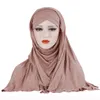 Foulard musulmano Cappello islamico per donna Copricapo in cotone tinta unita Cappello turbante Bandana Copricapo Novità