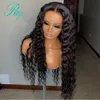 Pruiken 30 inch lang Diepe Golf synthetische Lace Front Pruiken Braziliaanse lijmloze gebleekte knopen Pre geplukt kant frontale pruik voor zwarte vrouwen