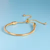 Charm Bracelets 18K Yellow Gold plated Bracelets Hand rope for Pandora 925 Sterling Silver Bracelet for Women With Original Gift Box Free shipping