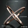 Grande Cross Zircon Anel Moda Feminino Jóias Infinito Sinal Mulheres Rose Gold Rings para festa