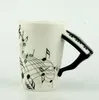 Creative Music Violin Style Guitar Ceramic Mug Coffee Tea Milk Stave Cups with Handle Coffee Mug Novelty Gifts Preference