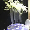 60cm/120cm tall )crystal Flowers Vase Wedding Table Centerpiece Event Road Lead Gold Metal Vases Flower Holders Party Decoration senyu0347