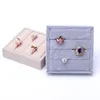 [DDisplay]Square Small Linen Ring Jewelry Display Special Ice Velvet Earring Studs Window Stand Shop Storage Classic Grey Jewelry Holder