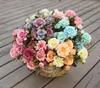 Bouquet de fleurs artificielles Simulation d'azalée carthame fête de mariage jardin décoration de la maison plantes en plastique de soie GB216