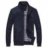 Veste de couleur unie de haute qualité pour hommes, vêtements d'extérieur surdimensionnés à la mode, manteau bleu noir, Design Simple, vêtements d'automne pour hommes