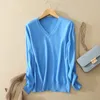 2019 Autumn Winter Cashmere Sweater Mulheres suéteres e pulôvers feminino de decote em V Femme Manche Longe Sweater