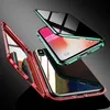 Anti-gluren Privacy voor- en achterkant Gehard glas hoesjes voor iPhone XS Max XR 15 Pro Max 11 12 13 14 Magnetische adsorptie Flip Covers