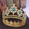 Färger 5 Crystal Queen Round Baroque Royal King Rhinestone Big Tiaras Headpieces Princess Wedding Crowns Jewets Gifts