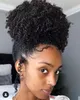 Natural Afro Kinky Curly Clip Puff w sznurku Ponytail Kinky Curly 4C Human Hair Extension 120g