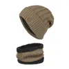 Inverno Gorros Cachecol Set para homens 2020 Vestindo cor sólida Plain Folha Hat Unisex suave e quente Crânio Gorro Cap Atacado