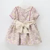 Baby Girls Dress Elegant Royal Toddler Jacquard Pattern Christening Baptism Dresses with Hat and Underwear High Quality Girl Clothes