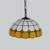 Pastoral Village European Baroque Vintage pendant light home decorative art hanging light white yellow plaid pendant lamp Warm tone