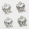 100 pcs/Lot colombe coeur Tibet argent pendentifs à breloques bijoux bricolage pour collier Bracelet boucles d'oreilles Style rétro 19*15mm