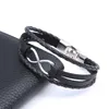 Multicouche Wrap Bracelets pour Hommes Femmes Infinity Argent Numéro Huit Noir Marron Véritable Vache En Cuir Tressé Charme Mode Bracelets Bijoux