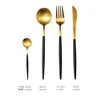 Rose Gold Servies Set Rvs Set Western Food Servies Luxe Vork Theelepeltje Mes Bestek Set Fork Lepel DLH219