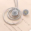 New Snap Jewelry Silver Flower Necklace Crystal Snap Button for Women Fit 18mm 20mm Buttons
