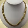Mens Jewelry Set 18k Yellow Gold Filled Double Cuban Necklace and Bracelet Set