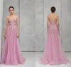 2020 Sparkly Pink Aftonklänningar Sweetheart Sequined Appliqued Prom Dresses Tulle Custom Made Formal Party Gowns