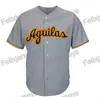 Aguilas Cibae￱as Jersey de béisbol Jerseys de película Hombres Todos los jerseys de béisbol cosidos Envío gratis blanco Color gris