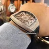 Vanguard Watch 2 Style Najlepsze zegarki stalowe pełne diamenty autoamtyczne męskie zegarek v45 sc dt Rice Diamond Tide Skórzane paski na rękę