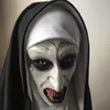 The Nun Horror Mask Halloween Cosplay Maschere spaventose in lattice con foulard Casco integrale Puntelli per feste Drop 294r