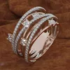 럭셔리 여성 크리스탈 지르콘 돌 반지 귀여운 패션 실버 로즈 골드 반지 약속 여성을위한 결혼 약혼 반지를 사랑합니다