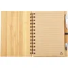 Wood Bamboo Cover Notebook Spiral Notepad With Pen 70 sheets recycled lined paper SN2129