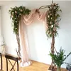 1.5 * 6M cor sólida Terylene Tecido Arco do casamento drapejar tecido voile Arbor cortinas para exterior da cerimónia de casamento cortinas partido