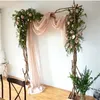 10 * 1,5m Solid Färg Teryle Fabric Bröllop Decor Arch Draping Fabric Voile Arbor Drapes for Wedding Supplies Ceremony Party Gardiner