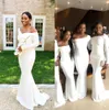 Cheap African Mermaid Bridesmaids Dresses Long Sleeves Off Shoulder Maid of Honor Dress Wedding Guest Dress African Nigerian Formal Dress