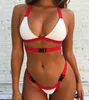 Sportstil sexiga damer bikini 2019 sommar nya kvinnor039s fast färg spänne split baddräkt 2 stilar4927265