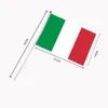 Drapeau Italie 21X14 cm Drapeaux ondulant à la main en polyester Drapeau du Brésil Bannière de pays avec mâts en plastique