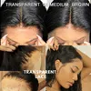 Parte profunda transparente invisível onda de água frente do laço perucas cabelo humano 150preplucked hd laços peruca remy feminino fechamento frontal perucas16129370