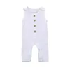 Baby Rompers Boys Girls Solid Ärmlös Jumpsuits Kids Casual Knapp Bodysuitbyxor Barn Onesies Sleepwear Payamas Climb Suit YP408