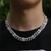 13mm Miami Lock Clasp Cuban Necklace Iced Out Cubic Zircon Cuban Link Chain Hip Hop Jewelry For Man Necklaces