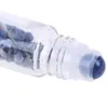 Rouleau de verre transparent de 10 ml sur la bouteille de parfum avec boule de cristal de pierre de quartz de cristal naturel couverture de grain de bois bouteille d'huile essentielle S442