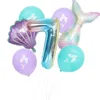 7 pcs/lot Mermaid Birthday Party Balloon Number Balloon Decor 0-9 Aluminum Foil Birthday Party Balloon Supplies