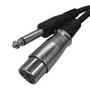 XLR femelle vers 1/4 (6,35 mm) TS Mono Jack Câble de microphone asymétrique Cordon micro pour microphone dynamique - 10 pieds / 3 mètres